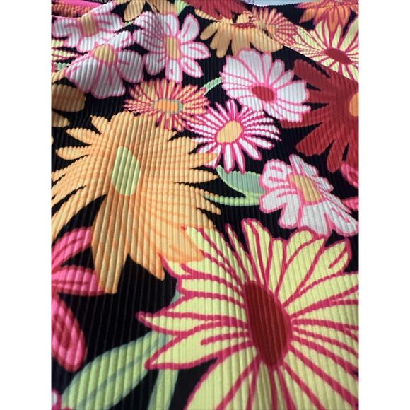 Wild Fable Ribbed High Waist High Leg Cheeky Bikini Bottom Floral Women XS NWT - Picture 5 of 5